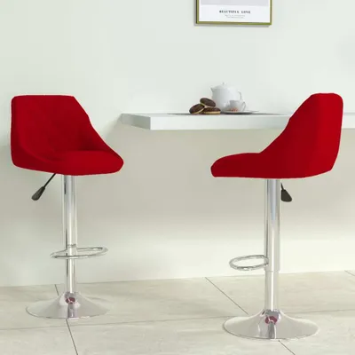 Produktbild von The Living Store Barhocker 2 Stk. Weinrot Samt