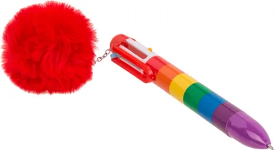 Produktbild von Regenbogen Kugelschreiber Stift LGBTQ Kuli mit 6-farbigen Minen
