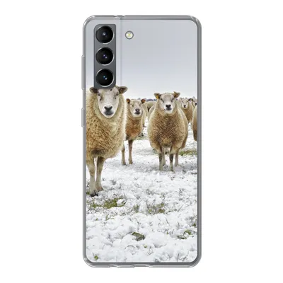 Produktbild von MuchoWow® Handyhülle Schutzhülle Hülle für Samsung Galaxy S21 Schafe - Wolle - Schnee Silikon Softcase Handy Hülle - Softcase