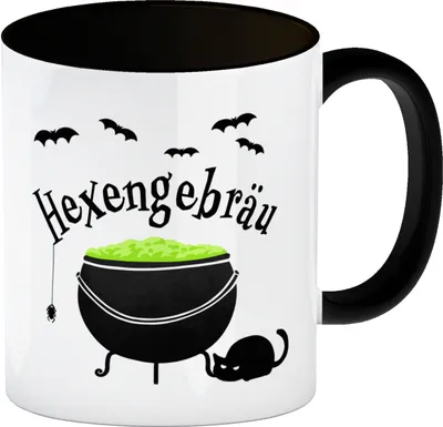 Produktbild von Hexengebräu Kaffeebecher Schwarz für Halloween