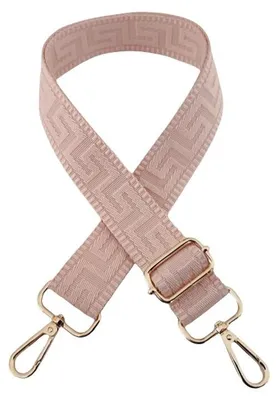 Produktbild von Verstellbarer Schultergurt für Taschen - 72-130 cm Länge und 3,8 cm Breite - Ersatz-Taschenriemen mit Karabiner - Hellrosa