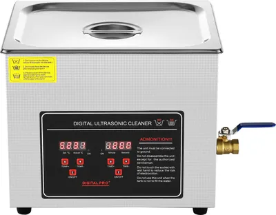 Produktbild von SucceBuy Ultraschallreiniger 10 l mit digitalem Timer und Heizung, professionelle Edelstahl-Reinigungsmaschine für Schmuck, Brillen, Uhren, Kleinteile, Leiterplatten