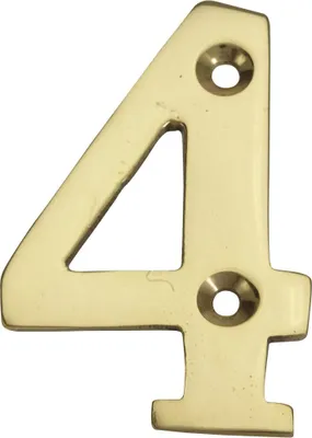 Image de Chiffre 4 en laiton poli H.5.1 x l.3.5 cm