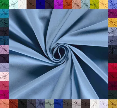 Locker drapiertes, elastisches Baumwoll-Jersey-Gewebe in Hellblau, 8 % Elasthan, Öko-Tex Klasse 1, Meterware für Bekleidung.
