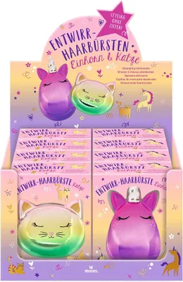 Produktbild von Entwirr-Haarbürsten Einhorn & Katze