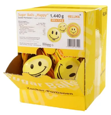 Produktbild von Hellma Sugar Balls Happy Zucker 400 x 3,6g, Portions-Zucker