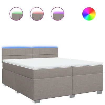 Produktbild von vidaXL Boxspringbett mit Matratze Taupe 200x200 cm Stoff