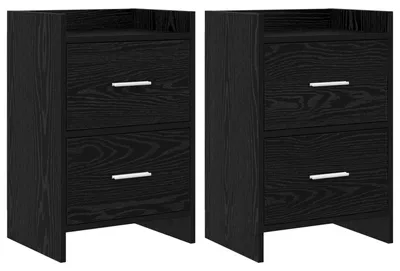 Immagine prodotto di Due comodini in legno noce nero, dimensioni 40 x 30 x 60 cm