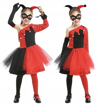 Image de Hopki Costume Robe Harley Quinn Halloween Carnaval Enfant 116-122 cm