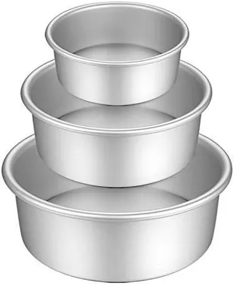 Produktbild von Gesentur Kuchenform Rund, Backformen Set aus Eloxiertem Aluminium Antihaftbeschichtung, mit Abnehmbar Auslaufsicher Boden, 3 Größen Enthält 13.7cm/19.7cm/25cm