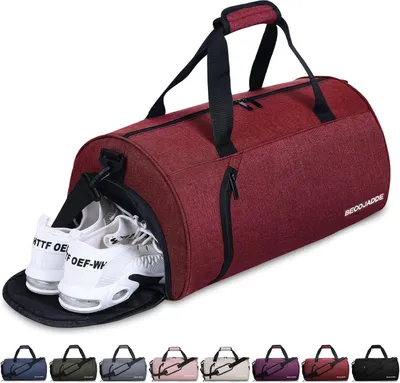 Image de BECOJADDE Sac de sport Femme Homme 35L Vin rouge Fitness Voyage Natation
