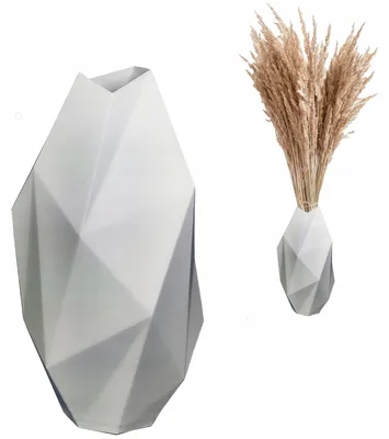 Produktbild von Moderne Hohe Vase für Pampasgras 20 cm Weiß