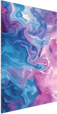 Produktbild von Posterpapier Poster - Night Flows - abstract waves in shades of blue and purple 21x30 cm Muster a-H-10044-ao-a
