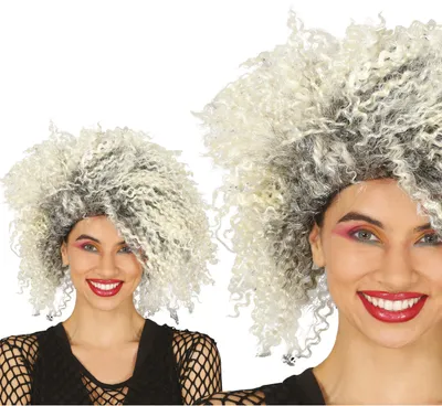 Produktbild von 80er Stil Popstar Perücke Lockige Blonde Karneval Party Retro Mode, Farbe: Gelb