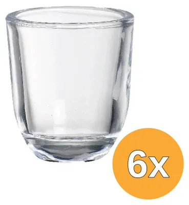 Productafbeelding van 6x Bolsius Houder Glas Voor Votive Rond 65/58 Transparant (1 stuk)