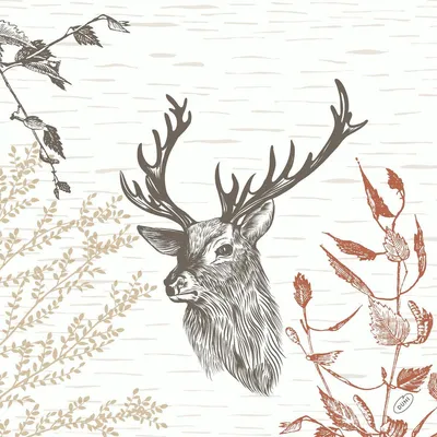 Produktbild von Duni Klassik-Servietten Wood & Deer 40x40cm 4 lagig 50er