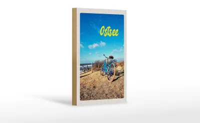 Produktbild von Holzschild Reise 12x18 cm Ostsee Fahrradtour Meer Strand Fahrrad