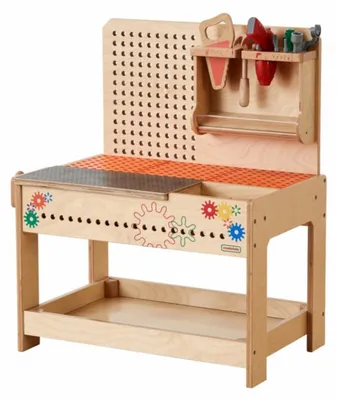Productafbeelding van Masterkidz Houten Montessori-stamworkshop met gereedschap