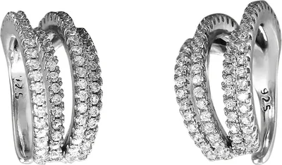 Produktbild von SilberDream Ohrringe Line Ear Cuff Zirkonia weiß Ohrklemmen 925 Silber D2GSO469W