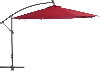 Zdjęcie produktu dla Parasol aluminiowy, średnica 350 cm, okrągły | Parasol, parasol reklamowy, parasol balkonowy, parasol ogrodowy, parasol tarasowy, ochrona przed słońcem | Maszt aluminiowy, kolor bordowy