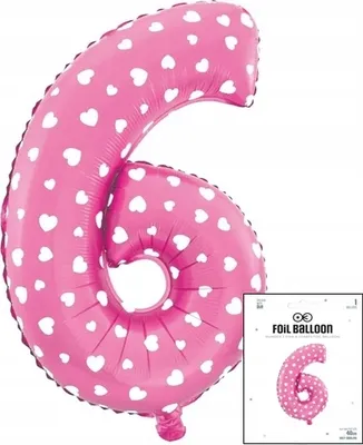 Produktbild von Folienballon DIGITAL DIGITAL 6 PALE IN DASHES FOR BIRTHDAY PARTY 40cm
