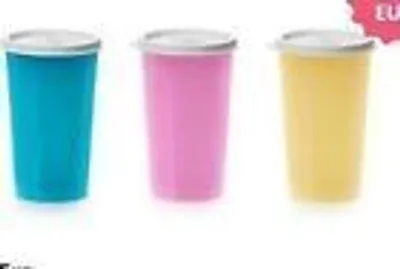 Produktbild von Tupperware Trinkbecher Joghurt Becher 3 x 330 ml bunt mit Deckel dicht