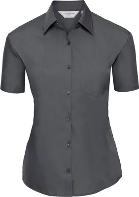 Image de Russell Collection - Chemise facile d'entretien pour femme, manches courtes RW9460 (4XL) (gris)