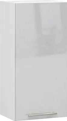 Produktbild von Hängender Küchenschrank: eine Tür, zwei Einlegeböden, Farbe: weiß | metallischer Glanz, Maße des Möbels: B: 40 cm, H: 72 cm, T: 30 cm