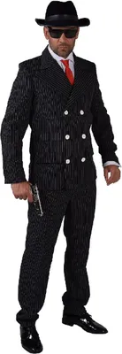 Produktbild von M204203-2-S schwarz Herren Gangster-Mafia-Ganoven Kostüm Gr.S