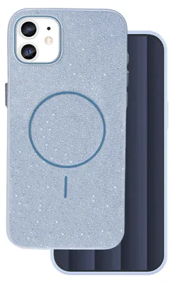 Zdjęcie produktu dla Nakładka Glitter Thin Mag Do Iphone 12 / 12 Pro 6,1" Niebieska