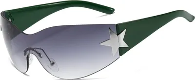 Produktbild von Modische randlose Wickelsonnenbrille für Damen und Herren（Grau）