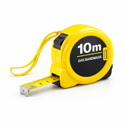 Produktbild von Bandmaß 10 Meter mit Halterung & Feststeller – robustes Maßband / Bandmass für präzises Messen, Rollmaßband & Massband mit Aufrollsystem (10 m)