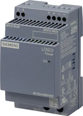 Produktbild von Siemens 6EP33326SB000AY0 LOGO!POWER 24V 2,5A Geregelte Stromversorgung