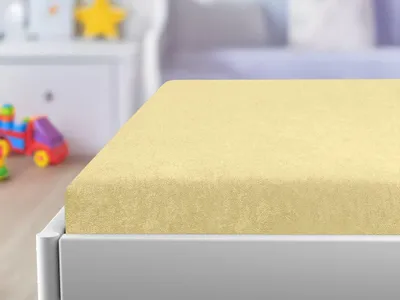 Obrázok produktu pre Froté prestieradlo do detskej postieľky žltej 60x120 cm Rozmer: 60 x 120 cm