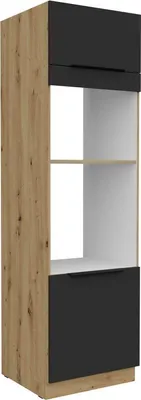 Obrázek produktu pro Skříň na vestavné spotřebiče LUNARA - šířka 60 cm, černá / dub artisan