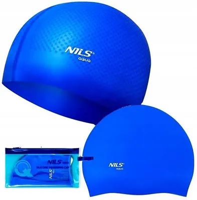 Produktbild von Nils Aqua 11-30-051 Silikon-Badehaube Blau mit Noppen