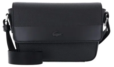 Produktbild von LACOSTE Leder Umhängetasche Messenger Bag Noir schwarz