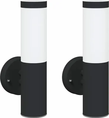 Obrázek produktu pro vidaXL Venkovní nástěnné svítidlo 2 ks černé 15 x 7,5 x 33 cm
