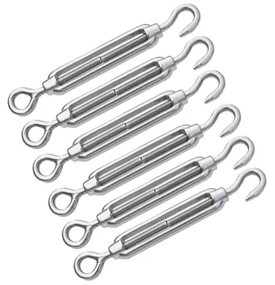 Produktbild von 6 M4-Spannschlösser mit Haken und Öse, Edelstahl, verstellbar