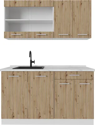 Produktbild von Vicco Singleküche R-Line, 140 cm ohne Arbeitsplatte, Artisan Eiche/Weiß