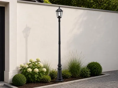 Produktbild von Konstsmide Firenze Wegeleuchte schwarz lackiertes Aluminium, klares Glas 7233-750