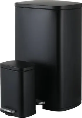 Produktbild von Küchenmüllbehälter, Fußpedalbetrieb, schmutzabweisendes Design, schwarz, 50L 5L