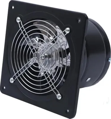 Obrázok produktu pre Axiálny priemyselný nástenný ventilátor/fúkač, 40 W 220 V, prívod/odvod vzduchu, čierny