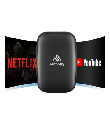 Produktbild von AutoSky Wireless CarPlay & Android Auto Box Lite – AI Box mit Netflix, YouTube, kabellos, für iPhone & Android, Plug & Play