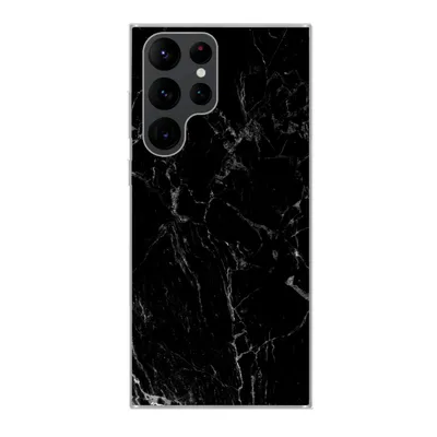 Produktbild von MuchoWow® Handyhülle Schutzhülle Hülle für Samsung Galaxy S22 Ultra Marmor - Schwarz - Naturstein Silikon Softcase Handy Hülle - Abbildung