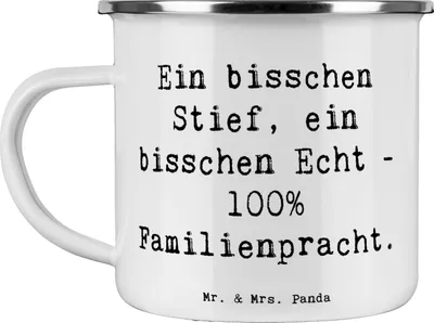 Produktbild von Mr. & Mrs. Panda Teetasse Spruch Liebe Stiefenkel - Weiß - Geschenk, Pott, Familienstrukturen, herzerwärmende Sprüche, Familienbindung, Patchworkfamilie, Teebecher