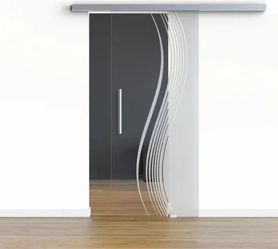 Produktbild von Pertura Glasschiebetür Komplettset Glera Reflect 01 775x2050 mm Rechts inkl.Beschlag Selir Aluminium Edelstahloptik,Stan