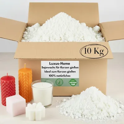 Produktbild von Natürliches Sojawachs, 10 kg, für die Herstellung von selbstgemachten Kerzen