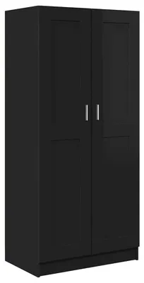 Productafbeelding van vidaXL Garderobekast, hoogglanz zwart, 82,5 x 51,5 x 180 cm, houtvezel