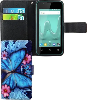 Produktbild von Handyhülle Tasche für Wiko Sunny 2 Blauer Schmetterling